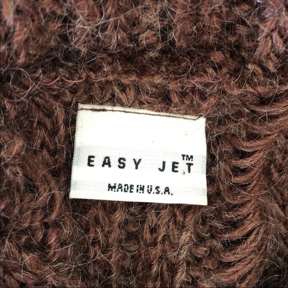 Poncho Sweater Soft Knit Brown Cowl Neck Fringe One Size - Picture 2 of 5